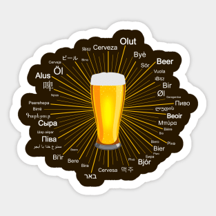 "Beer" in 45 different languages Sticker